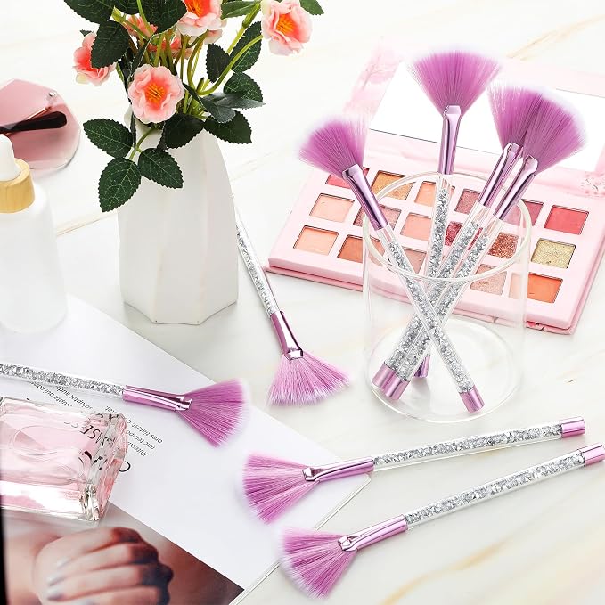 9 Pieces Facial Fan Mask Brushes, Soft Facial Applicator Brushes Tools - Image 5