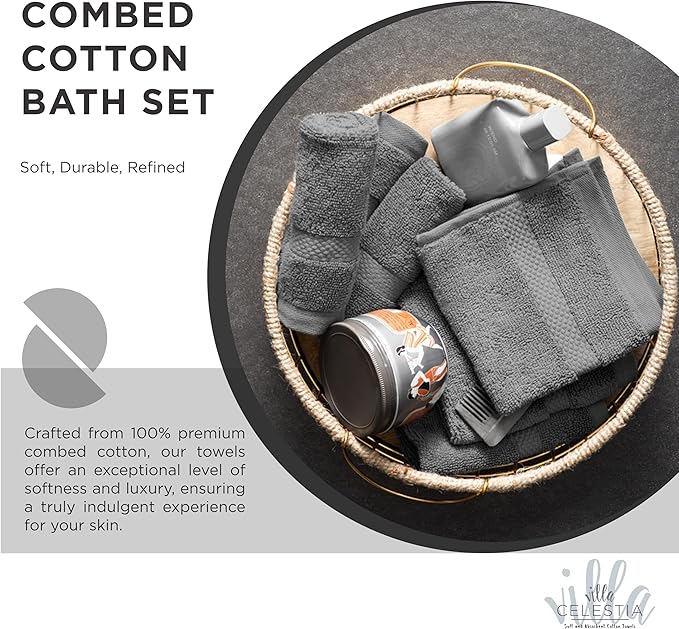 100% Cotton Bath Towel Set of 24-6 Bath Towels, 6 Hand Towels, 12 Wash Cloths - Image 2
