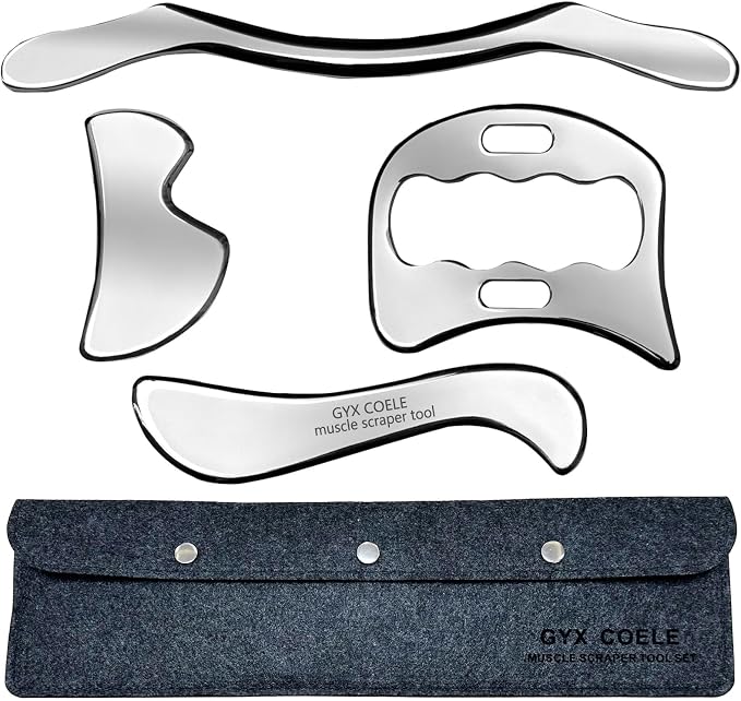 4 in 1 Stainless Steel Gua Sha Muscle Scraper Tool, Professional IASTM Physical by GYXCOELEIASTMTOOL