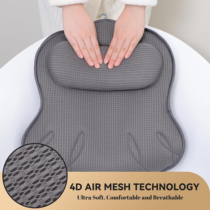 Extra Thick Bath Pillows for Tub-Luxury Bathtub Pillow for Head Neck and Back - Image 2