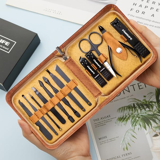 FAMILIFE Manicure Set, Professional Manicure Kit Nail Clipper Set Stainless - Image 8