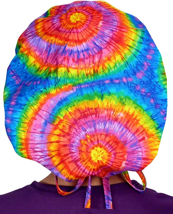 Sparkling EARTH Banded Bouffant Surgical Scrub Ponytail Working Caps and - Image 7