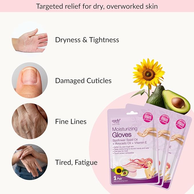 Epielle Moisturizing Hand Mask 6 Pairs, Soften - Image 4