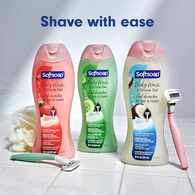 Softsoap Moisturizing Body Wash and Shave Gel, Cool Cucumber Scent, 20 fl oz - Image 9