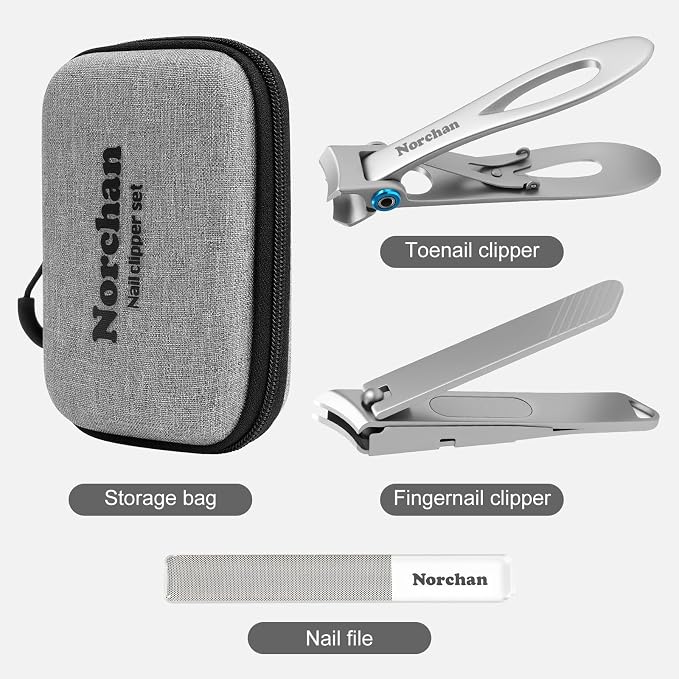 3-Piece Nail Clipper Set, Stainless Steel Fingernail & Toenail Clippers - Image 3