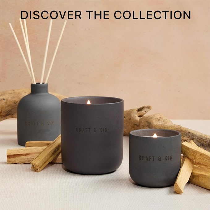 Earthenware Soy Candle in Santal Woods by Craft & Kin - Image 7