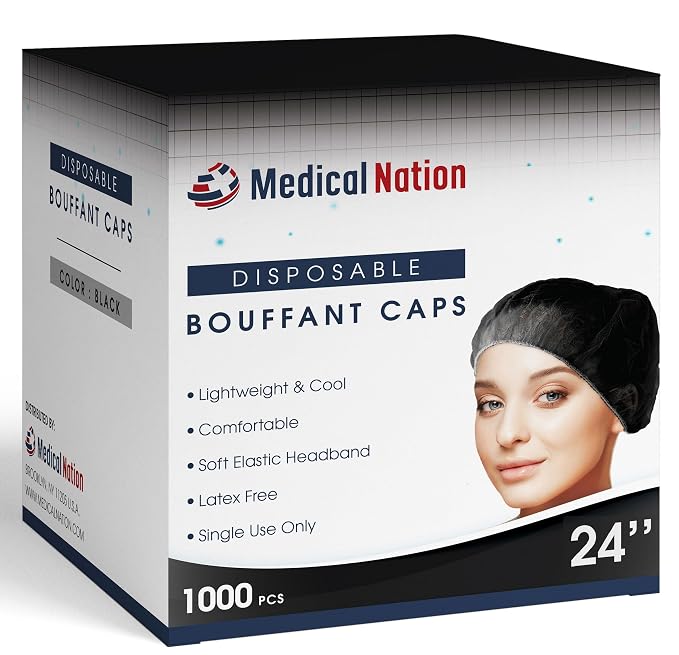 Medical Nation 24" Hair Net Disposable Bouffant Caps |CASE OF 1000, Non-Pleated - Image 8