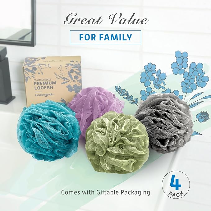 Spongentle Shower Loofah Bath Sponge, Body Scrubber - Image 7