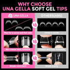 UNA GELLA Extra Short Square Oval Nail Tips 216pcs Pre-shaped Half Matte Square - Image 6