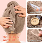 YFONG 2 Pack Microfiber Hair Towel Wrap - Image 5