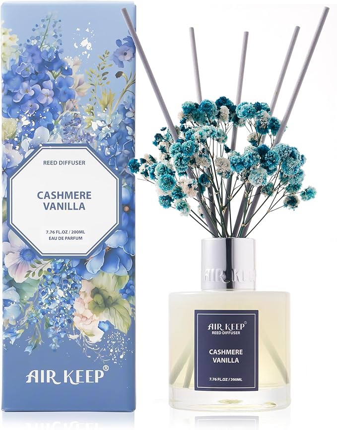 Airkeep Reed Diffuser Set/Cashmere Vanilla/6.76 fl oz/1 Pack/Home & Office - Image 2