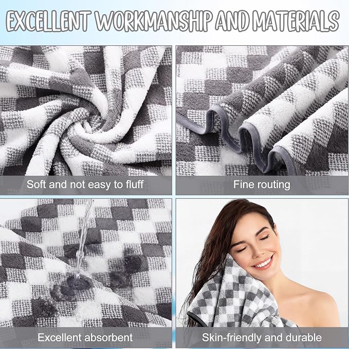 SmoothNovelty 16 Pack Microfiber Bath Towels Bulk 27'' x 60'' Oversized Size - Image 3