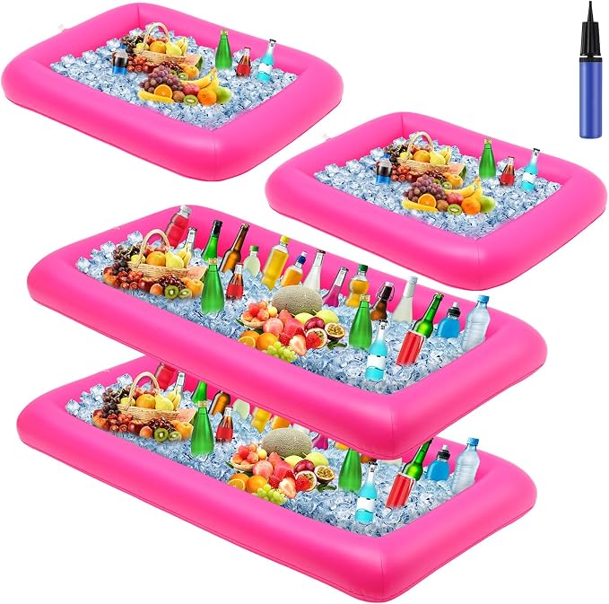 Leitee 4 Pcs Inflatable Ice Serving Bars Buffet Serving Tray Drink Cooler by Leitee