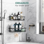 Veken Shower Caddy 3-Pack, Advanced Rustproof Design, No Drilling Adhesive - Image 5