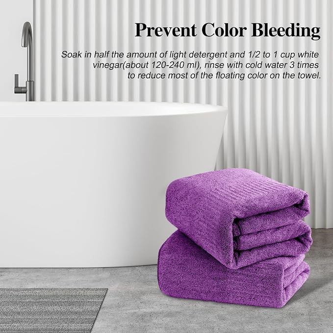 SEISSO Bath Towels, Extra Absorbent & Quick Drying Lightweight Fiber Towels - Image 6