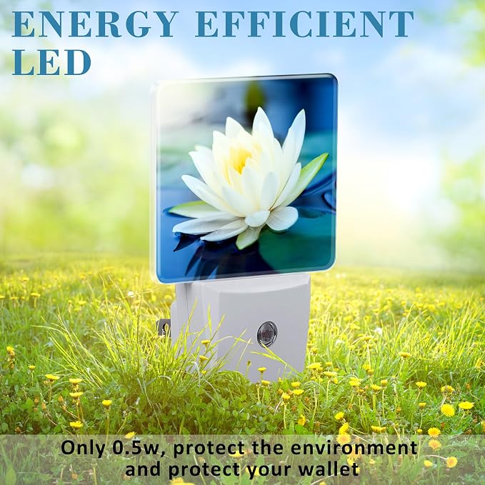 Night Light Plug into Wall White Lotus Flowers Night Light - Image 6