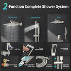SR SUN RISE Shower System with 10" Rain Showerhead, Square Handheld Showerwith - Image 3