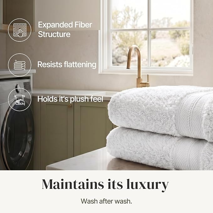 Modern Threads - Spun Loft 6-Piece 100% Combed Cotton Towel Set - Bath Towels - Image 6