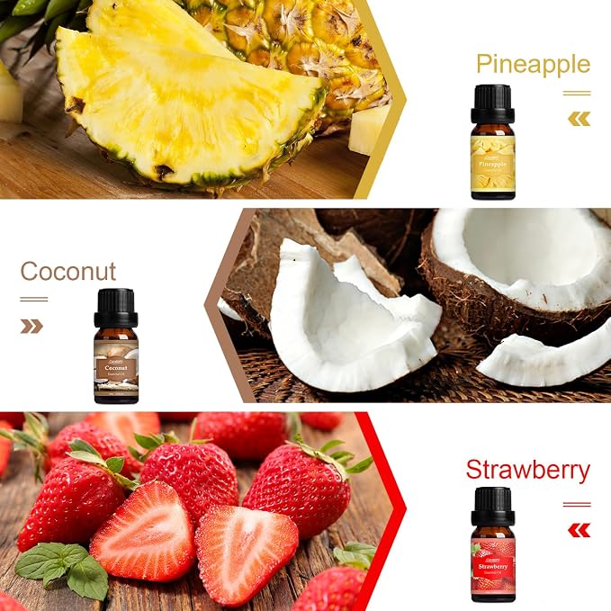 SALUBRITO Fresh Fruit Fragrance Oils Set, Essential Oils - Image 3