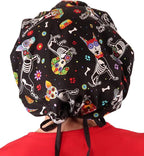 Sparkling EARTH Banded Bouffant Surgical Scrub Ponytail Working Caps and - Image 5