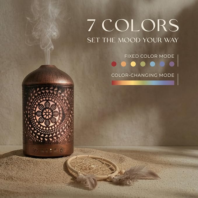Earnest Living Essential Oil Diffuser Metal Diffuser 100 ml Timers Night Lights - Image 5