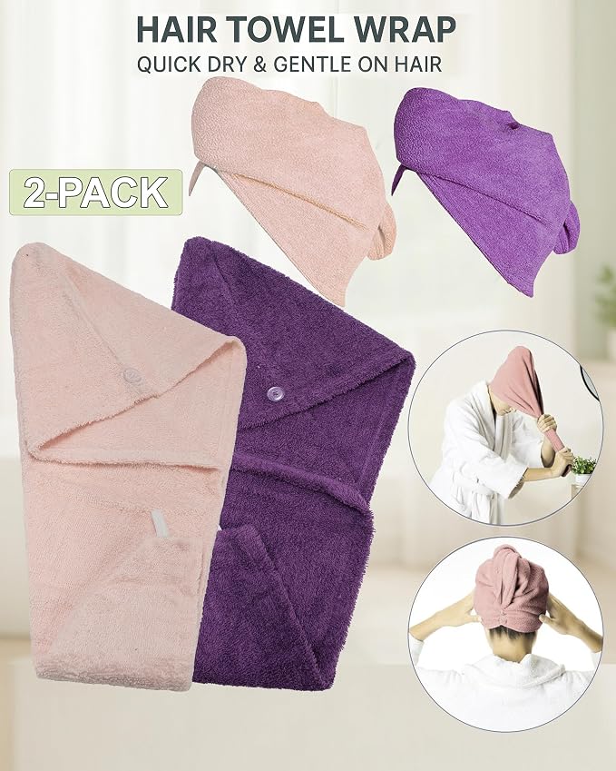 Textila 100% Cotton Hair Wrap Towels - Image 3