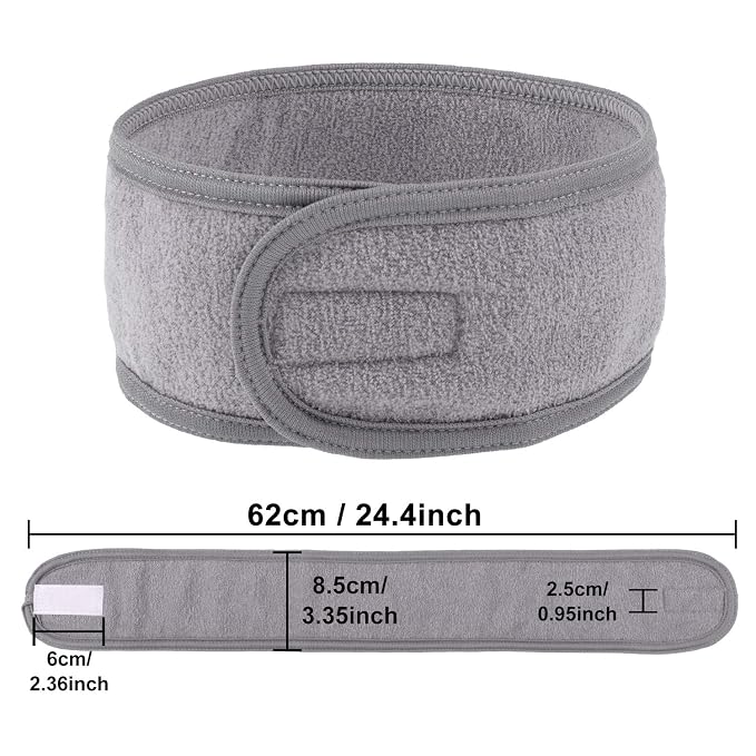Whaline Spa Facial Headband Head Wrap Terry Cloth Headband 4 Counts Stretch - Image 2