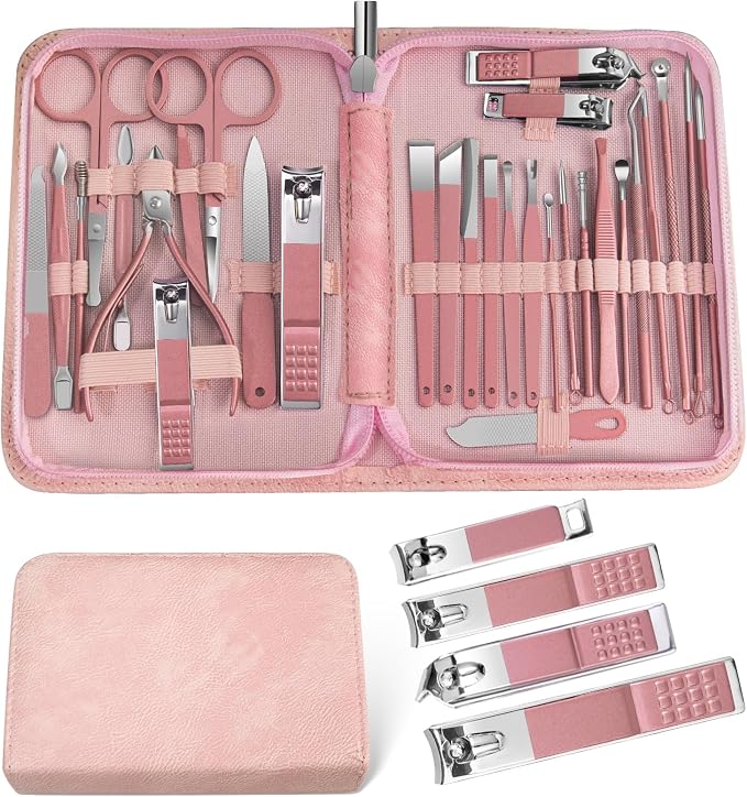 Women Manicure kit Professional sat Nail Set kit Pedicure Kit 30 in 1 Nail by AndreaBeautyLife