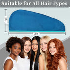VOOVA & MOVAS Aqua & Blue Microfiber Hair Towel Wrap - Image 4