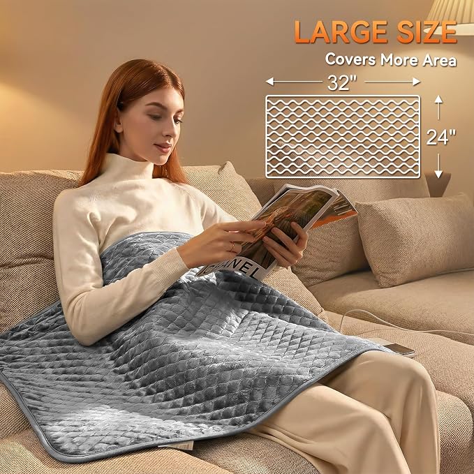 King Size Heating Pad for Back 32"x24" Extra Large Electric Heating Pad for - Image 2