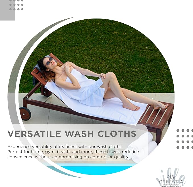 100% Cotton Wash Cloth for face & Body Set of 6, Sustainable, Highly Absorbent - Image 6