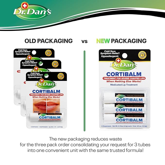 Dr. Dan's Cortibalm -3 Pack -for Dry Cracked Lips - Image 2