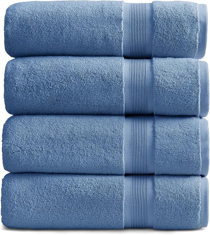 Springtree Home Luxury Bamboo Rayon Bath Towel Set of 4 | 35% Bamboo Rayon by SpringtreeHome