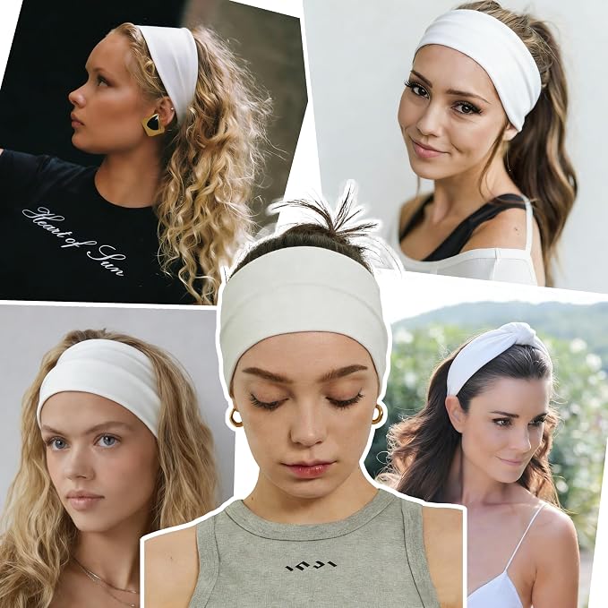 2 Pack White Wide Headbands for Women - Image 6