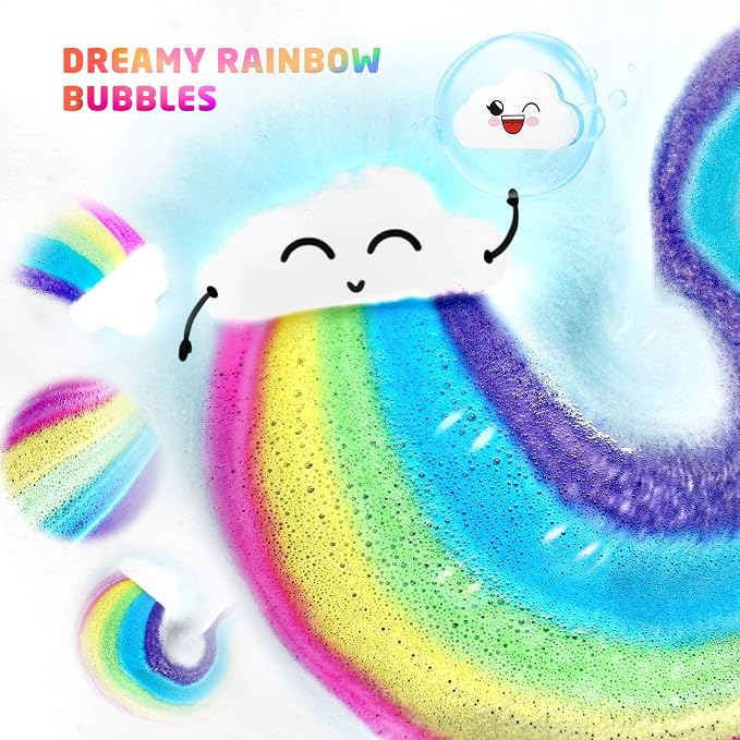 Rainbow Cloud Bath Bomb Gift Set, Bulk Kids Bath Bombs - Image 2