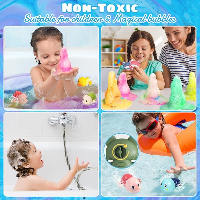 8pcs Purely Handmade Kids Rainbow Interactive Bath Bombs Kids Potions丨Organic - Image 3