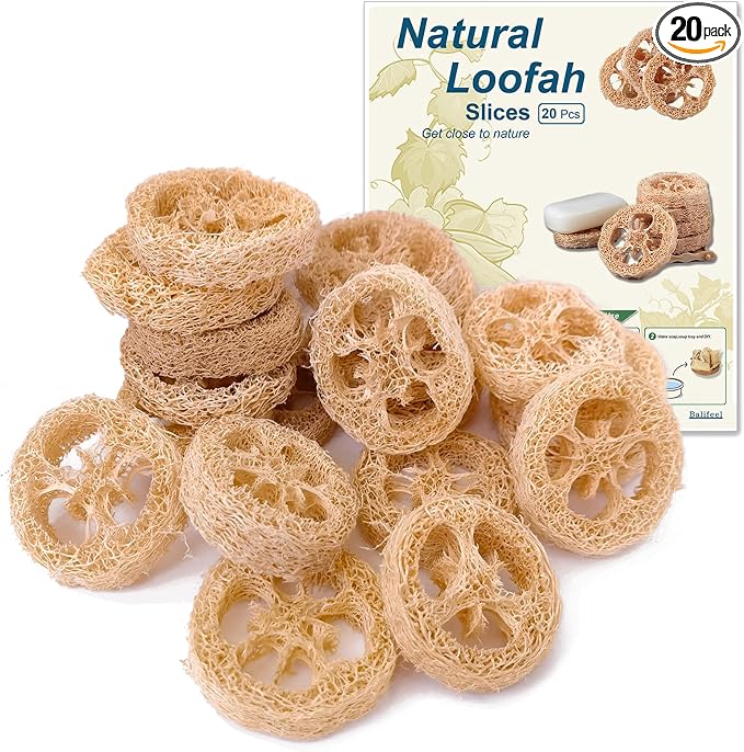 Natural Loofah Slices Cuts for Soap Making-20 Pack Organic Luffa Loofa Sponges by Unknown