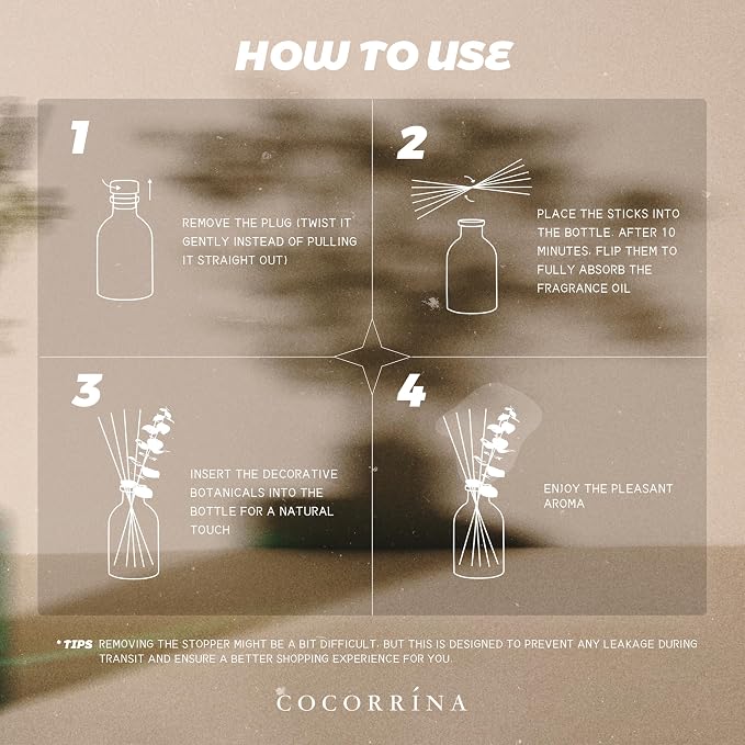 COCORRÍNA White Flower Reed Diffuser – 6.76 oz Essential Oil - Image 7