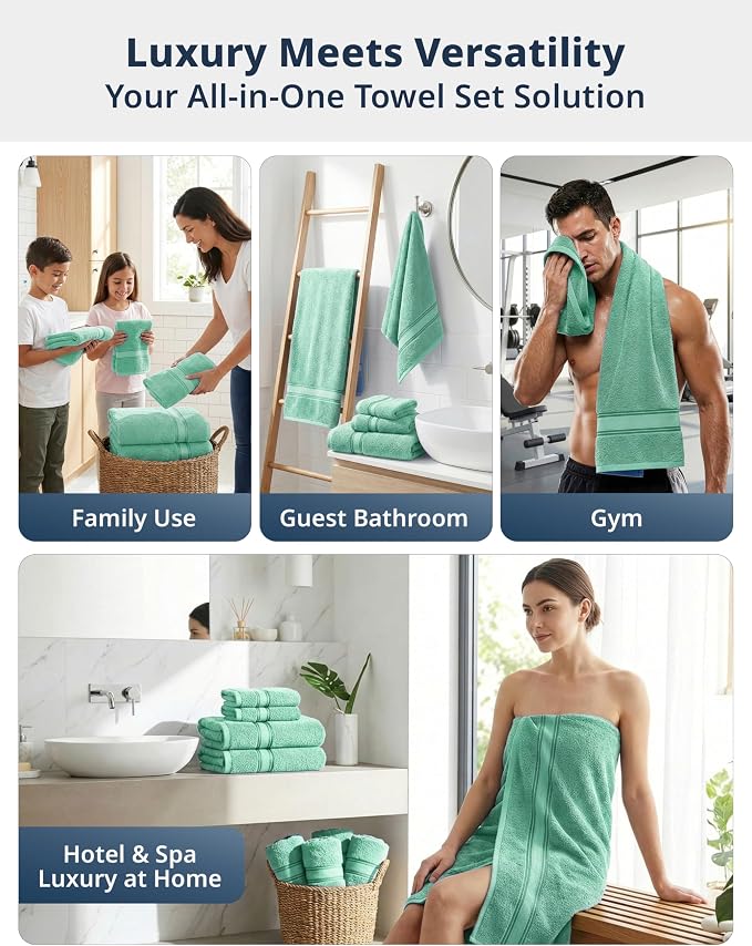 LANE LINEN Luxury Bath Towel Set of 12 – 100% Mercerized Cotton Towels - Image 7
