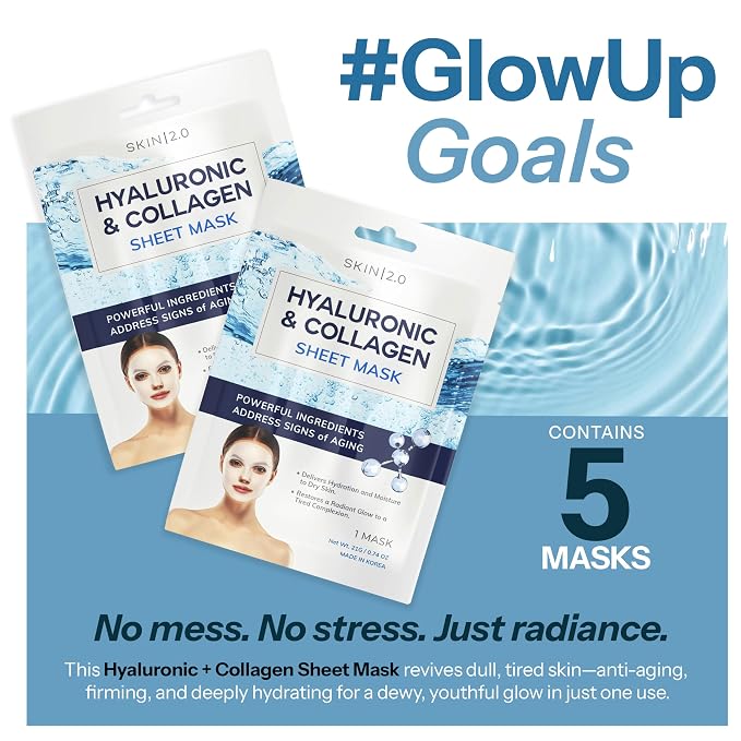 Skin 2.0 Hyaluronic Acid & Collagen Sheet Mask - Image 3