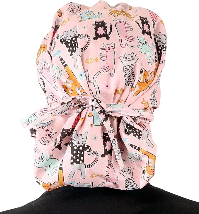 Sparkling EARTH Banded Bouffant Surgical Scrub Ponytail Working Caps and - Image 2