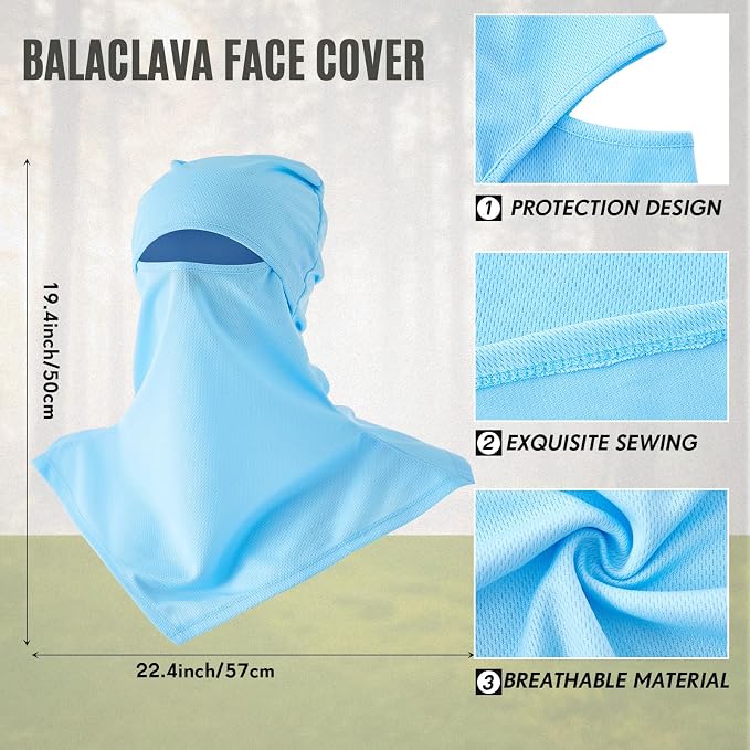 SATINIOR 3 Piece Balaclava Face Cover Sun Protection Neck Cover Summer - Image 2