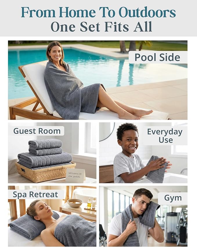 Casa Platino Cotton Towels Set for Bathroom - Image 5