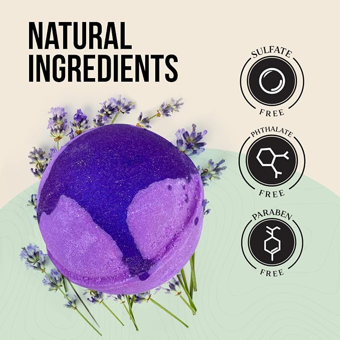 Bath Bomb Set, Non-Staining, Sulfate-Free, Natural Luxury Bath Fizzies - Image 2