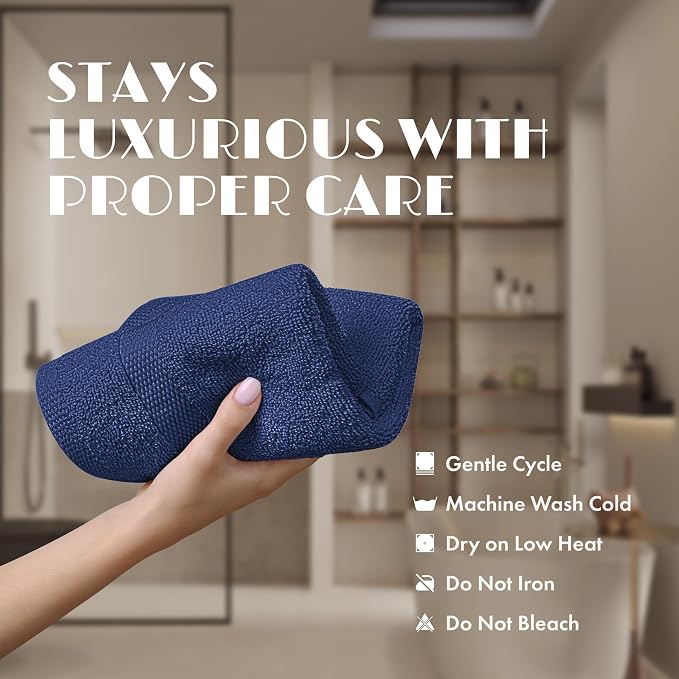 White Classic Navy Washcloths Set - Image 6