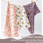 3 PCS Hair Towel Wrap Cute Pastel Floral Print Microfiber Fleece Hair Drying - Image 2
