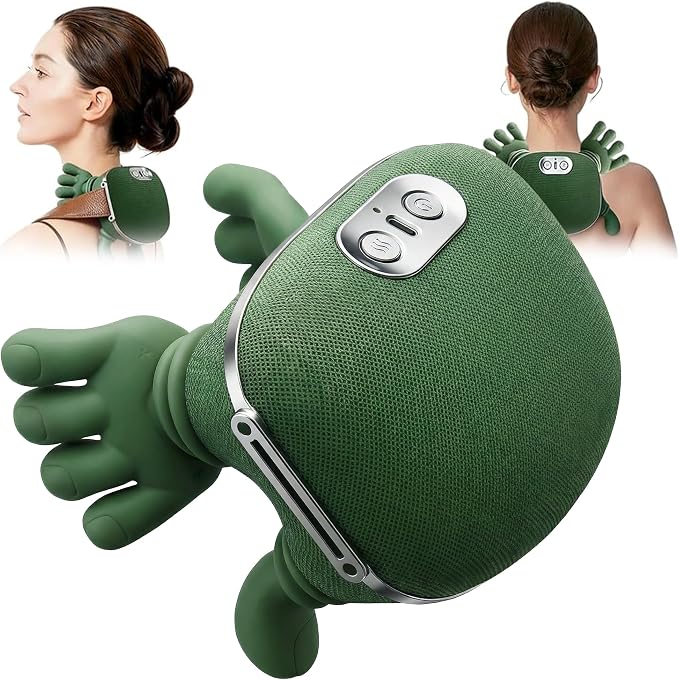 Neck Massager with Heat, Bionic Portable Shiatsu Neck and Back Massager by OROMVO