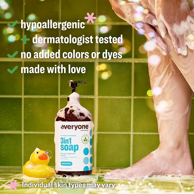 Everyone 3-in-1 Soap, Body Wash, Bubble Bath, 32 Ounce, made - Image 3