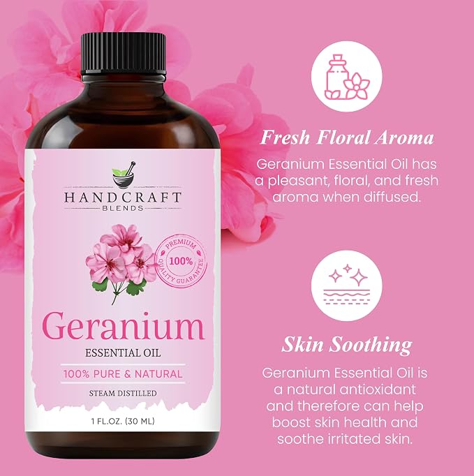 Handcraft Blends Geranium Essential Oil – 1 Fl Oz – 100% Pure and Natural – - Image 4