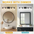 L LOHAS LED 5-Light Bathroom Light Fixtures Over Mirror, Modern Vanity Lights - Image 3